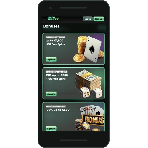 Winbeatz casino games on a phone